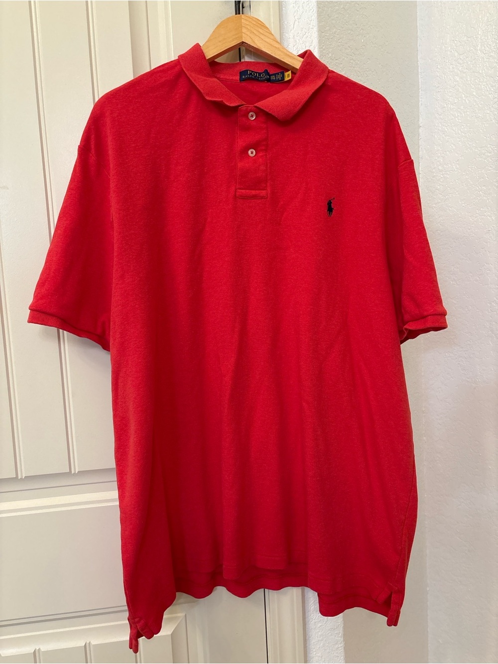 Polo Ralph Lauren Men’s XXL Red Short Sleeve Polo Shirt Black Pony Classic Fit